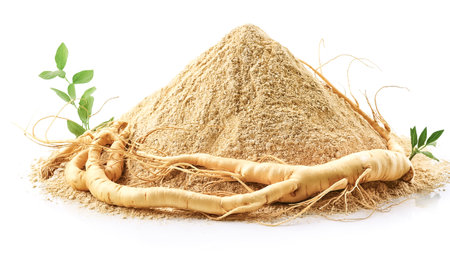 ginseng isolated on white backgroundの写真素材