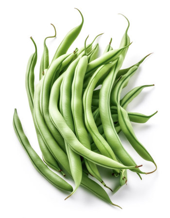 green beans fresh vegetable isolated on white background