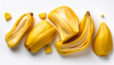 jackfruit slices isolated on white background