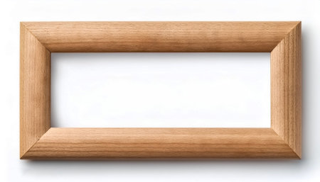 Wood minimalis photo frame isolated on a white background