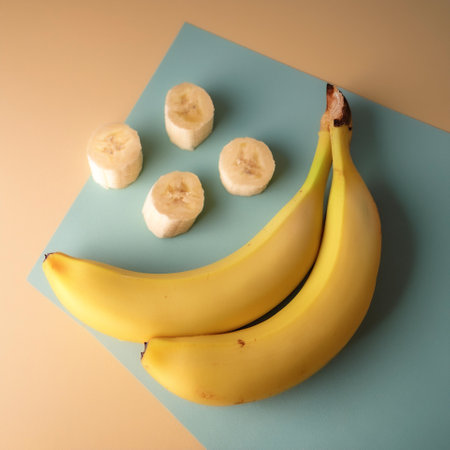 Banana, isolated on a pastelの写真素材