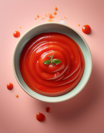 tomato sauce, isolated on a pastelの写真素材