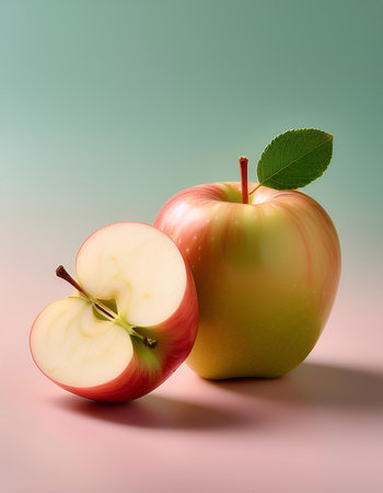 ââApple, isolated on a pastelの写真素材