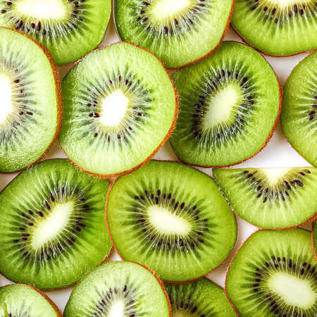 Fresh sweet kiwi slices pattern backgrond, close upの写真素材