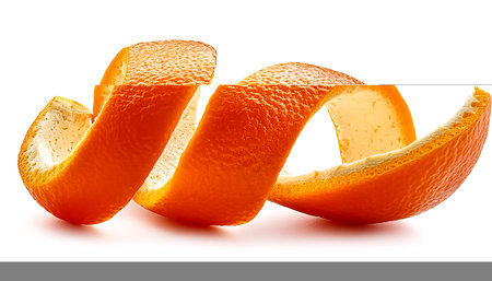 Orange peel isolated on white backgroundの写真素材
