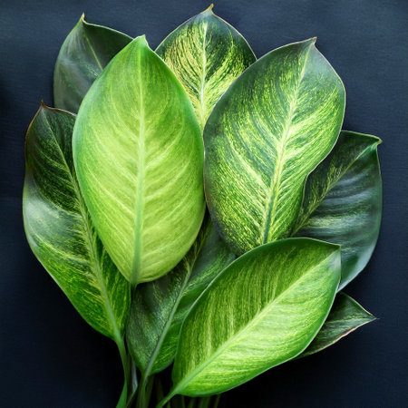 Aglaonema Leaf, Creative background design, focus on the pile of fresh Aglaonemaの写真素材