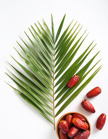 raw date palm or kurma isolated on white backgroundの写真素材