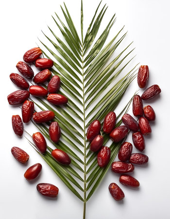 raw date palm or kurma isolated on white background