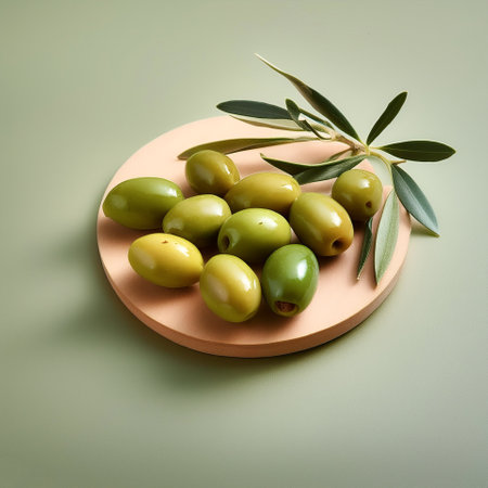 Olive fruit, isolated on a pastelの写真素材