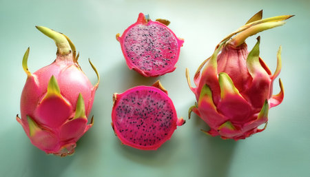 Dragon fruit, isolated on a pastelの写真素材