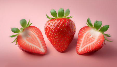strawberry, isolated on a pastelの写真素材