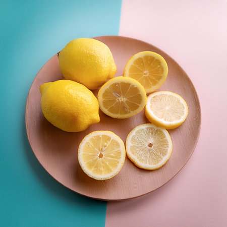 ââlemon, isolated on a pastelの写真素材