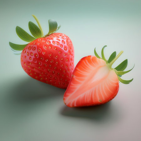 strawberry, isolated on a pastelの写真素材