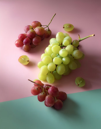 grapes, isolated on a pastelの写真素材