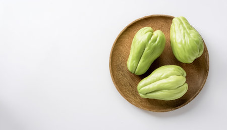 Fresh Chayote on a white background