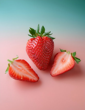 strawberry, isolated on a pastelの写真素材