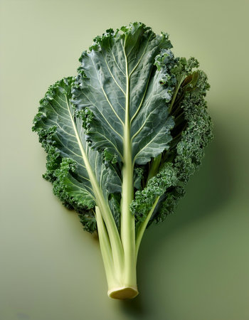 Kale vegetables, isolated on a Pastelの写真素材