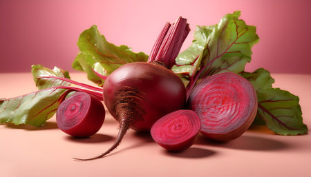 Beetroot vegetables, isolated on a pastelの写真素材