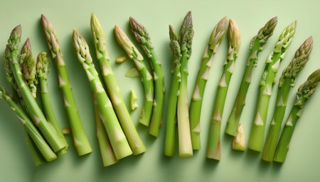 Asparagus vegetables, isolated on a pastelの写真素材