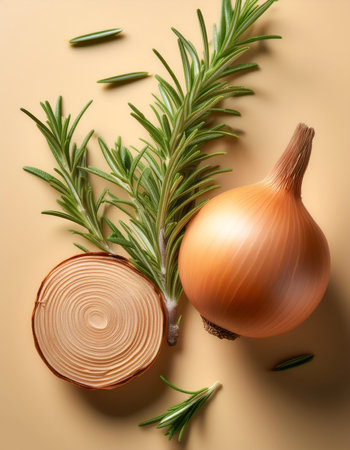 Rosemary vegetables, isolated on a pastelの写真素材