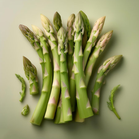 Asparagus vegetables, isolated on a pastelの写真素材
