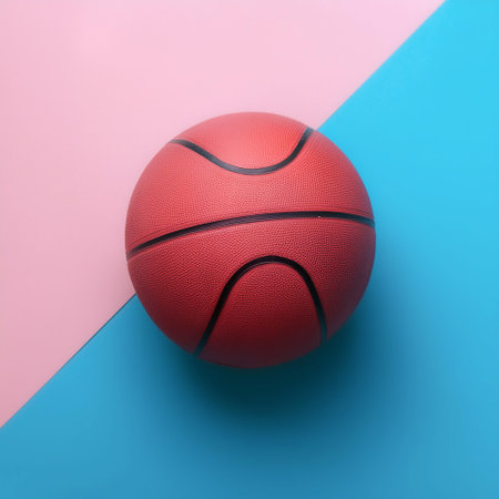 Basketball Ball, isolated on a Soft blue and Pink Pastel