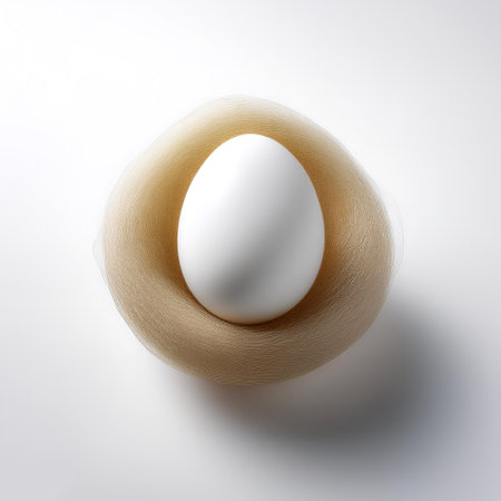 White egg isolated white backgroundの写真素材
