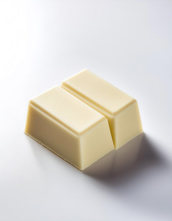 White chocolate isolated on whiteの写真素材