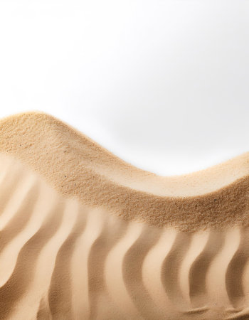 sand border isolated on white background with copy space