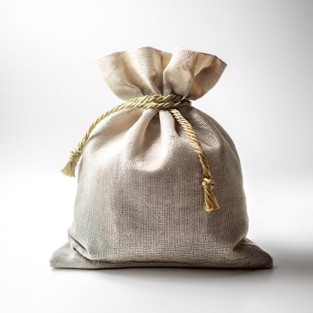 money bag on isolated whiteの写真素材