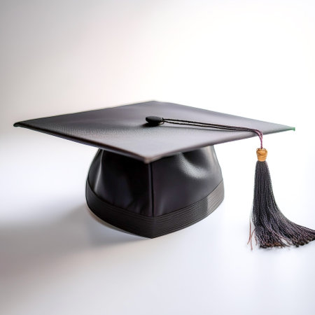 Graduation hat isolated white background