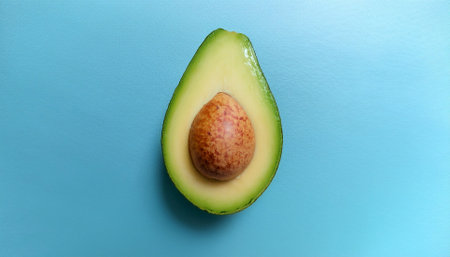 Avocado, isolated on a pastel blue