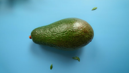 Avocado, isolated on a pastel blue