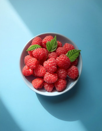 Raspberry, isolated on a pastel blue