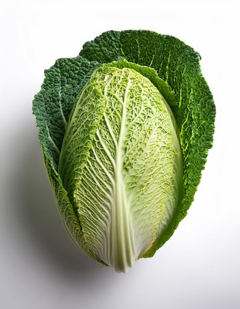 cabbage vegetables, isolated on a clean white backgroundの写真素材