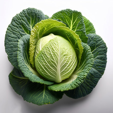cabbage vegetables, isolated on a clean white backgroundの写真素材