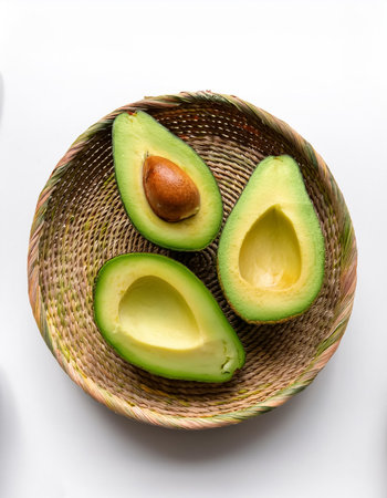Avocado, isolated on a clean white backgroundの写真素材