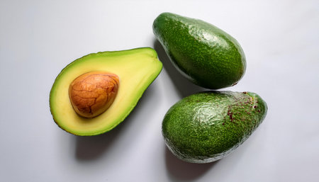 Avocado, isolated on a clean white backgroundの写真素材