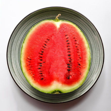 Watermelon Fruit, isolated on a clean white backgroundの写真素材