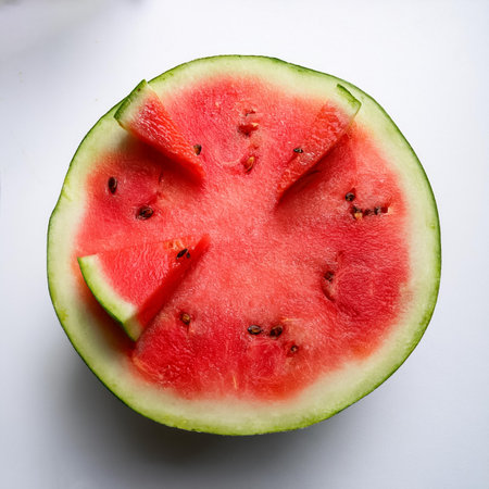 Watermelon Fruit, isolated on a clean white backgroundの写真素材