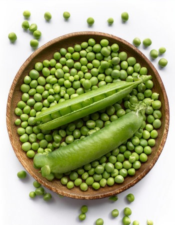 Peas on a clean white backgroundの写真素材