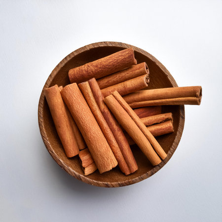 cinnamon sticks, isolated on a clean white background