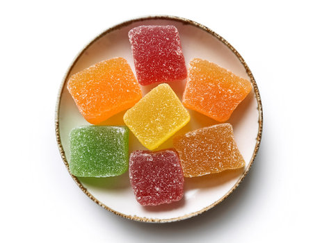 colorful marmalade, isolated on a clean white backgroundの写真素材