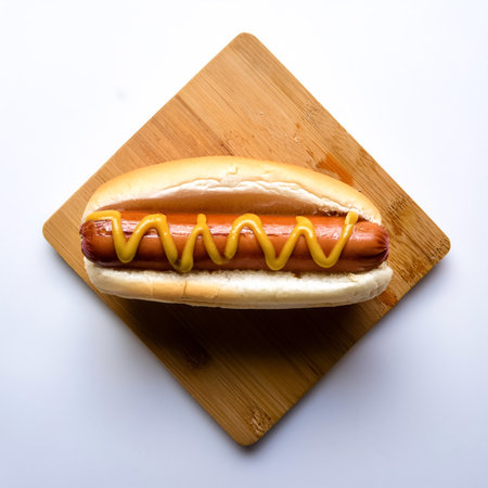 Hot dog, isolated on a clean white backgroundの写真素材