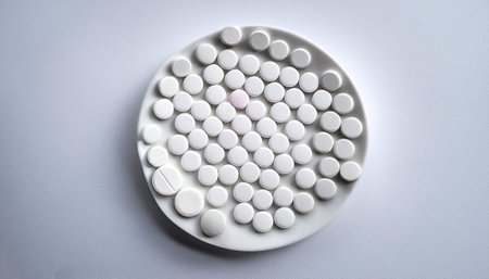 pills, isolated on a clean white backgroundの写真素材