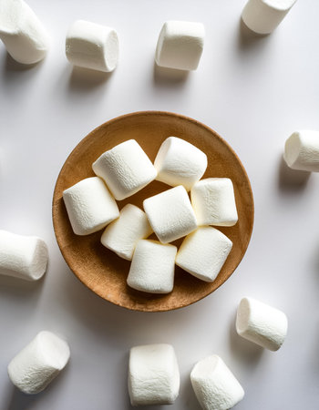 marshmallows, isolated on a clean white backgroundの写真素材
