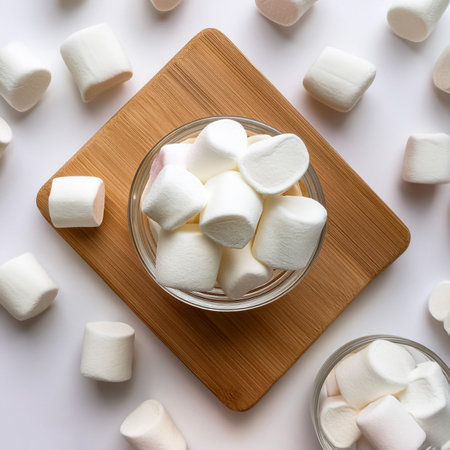 marshmallows, isolated on a clean white backgroundの写真素材