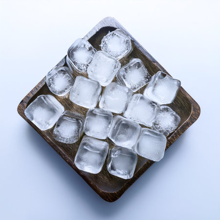 ice cubes on a clean white backgroundの写真素材