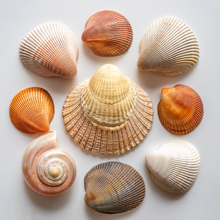 sea shells, isolated on a clean white backgroundの写真素材