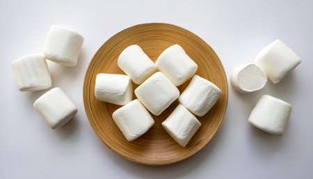 marshmallows, isolated on a clean white backgroundの写真素材